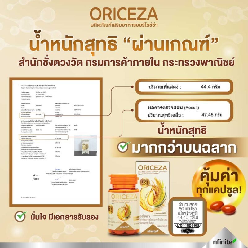 ORICEZA อาหารเสริมลดคลอเลสเตอรอล บำรุงหัวใจและหลอดเลือด - Image 3