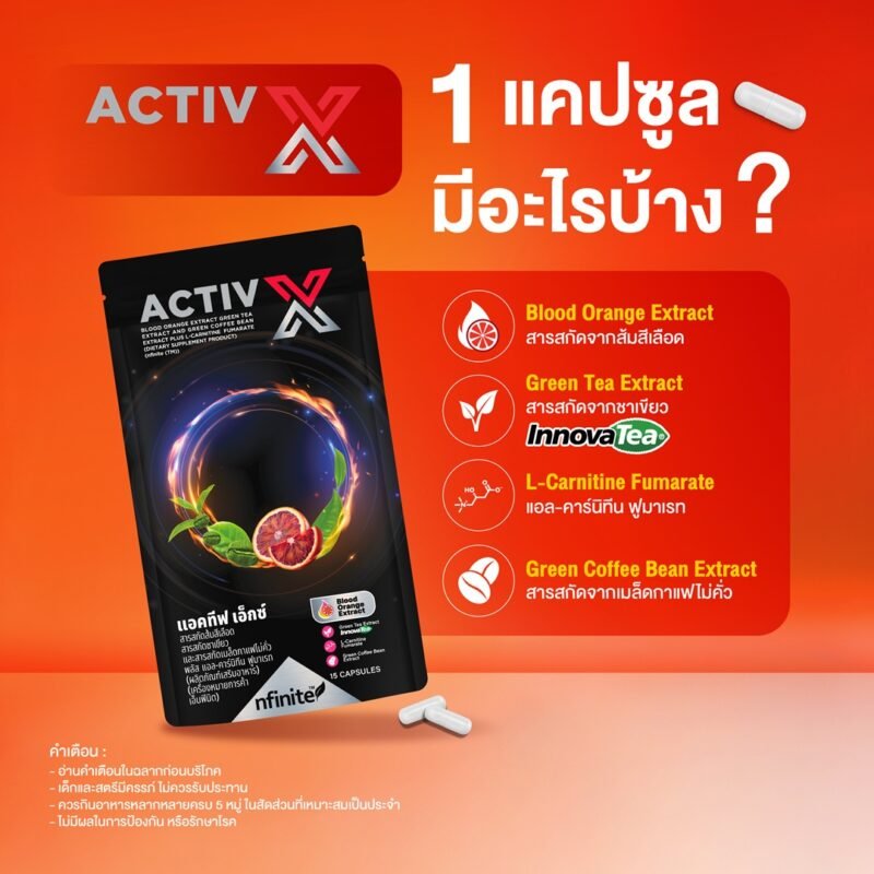 Activ X บล็อคไขมันใหม่ เผาผลาญไขมันเก่า ลดไขมันช่องท้องลดพุง - Image 4